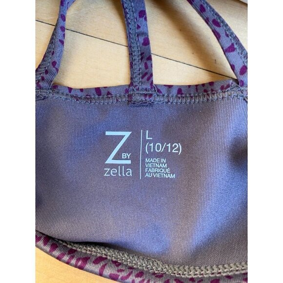 Z By Zella "Strappy" Daily Print Sports Bra BNWOT Girls Grey - Picture 6 of 8